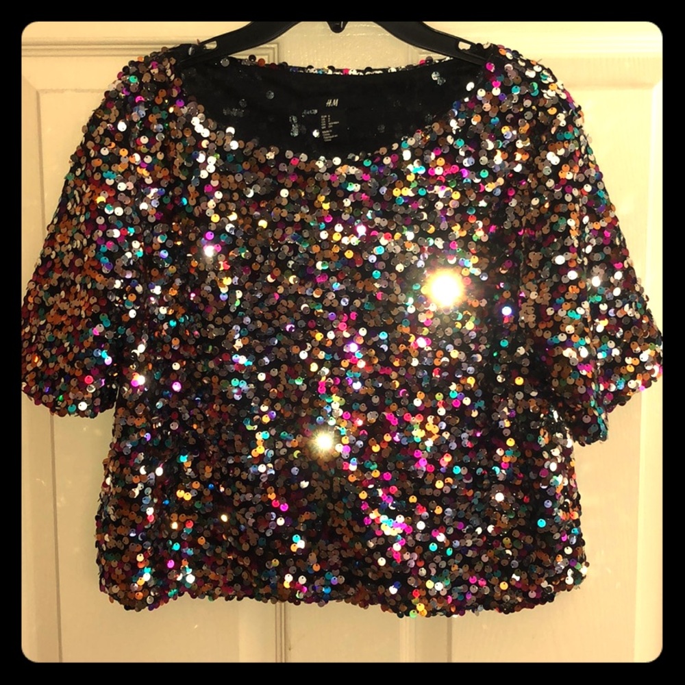 H&M sequin crop top